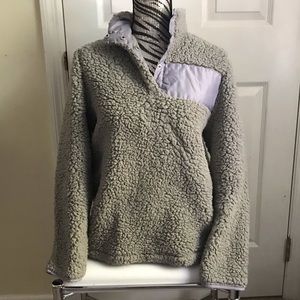 gray Sherpa Sweater Pullover